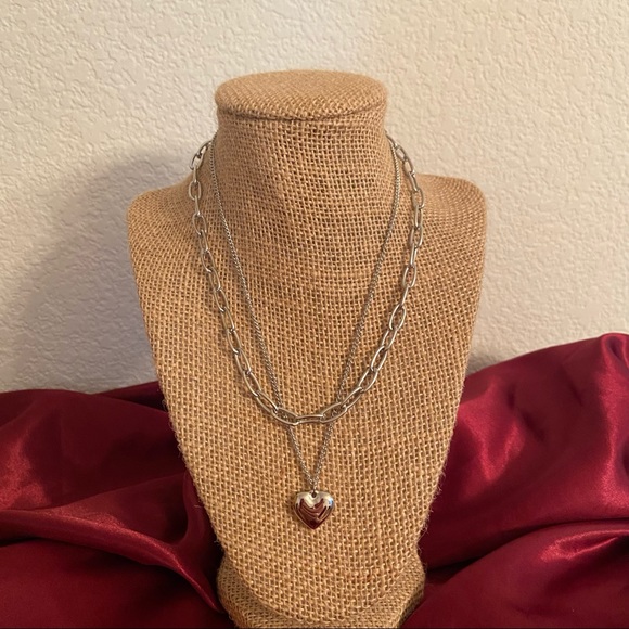 💕Last one Heart Layered Chain Necklace - Picture 3 of 11